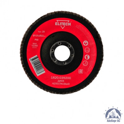 Круг лепестковый КЛТ 125х22 мм, P60, Elitech, 1820,039000 купить в Ульяновске